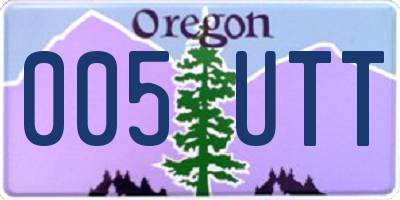 OR license plate 005UTT
