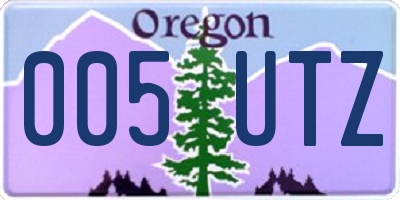 OR license plate 005UTZ