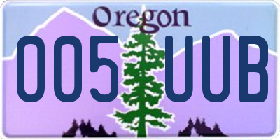 OR license plate 005UUB