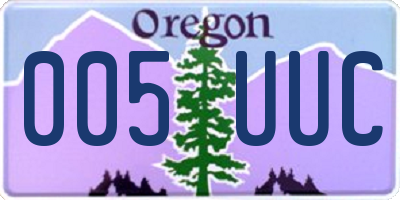OR license plate 005UUC