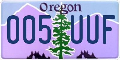 OR license plate 005UUF