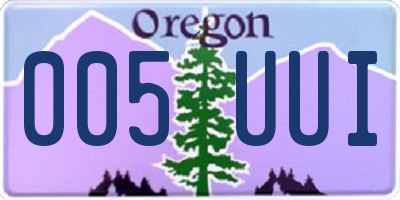 OR license plate 005UUI