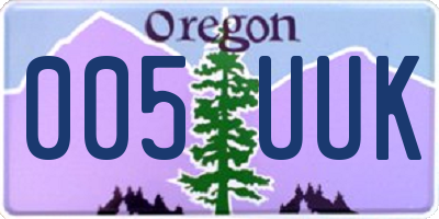 OR license plate 005UUK