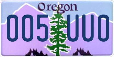 OR license plate 005UUO
