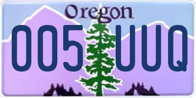 OR license plate 005UUQ