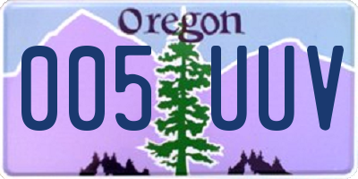 OR license plate 005UUV