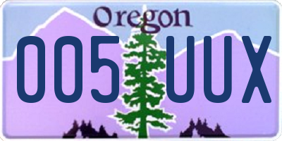 OR license plate 005UUX