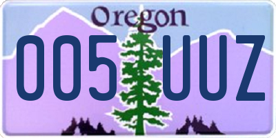OR license plate 005UUZ