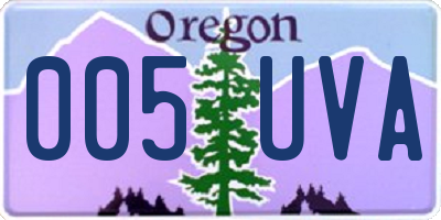 OR license plate 005UVA