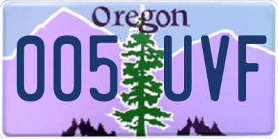 OR license plate 005UVF