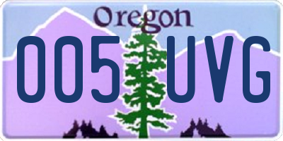 OR license plate 005UVG