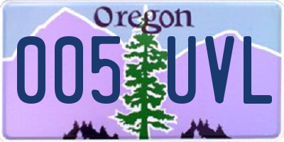 OR license plate 005UVL