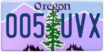 OR license plate 005UVX