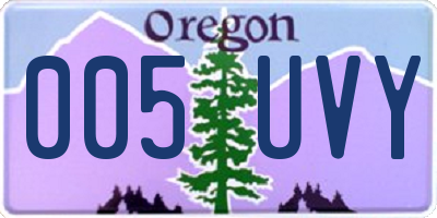 OR license plate 005UVY