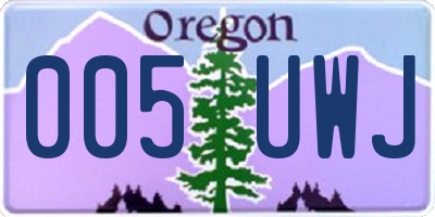 OR license plate 005UWJ