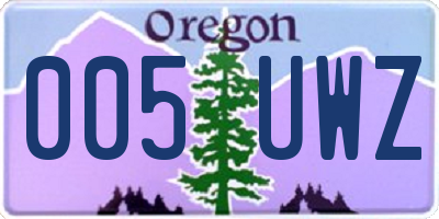 OR license plate 005UWZ
