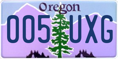 OR license plate 005UXG