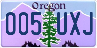 OR license plate 005UXJ