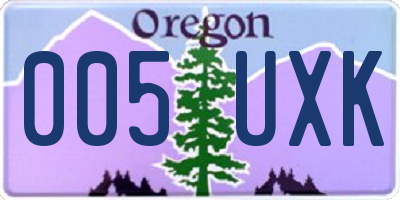 OR license plate 005UXK