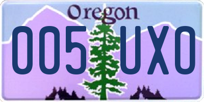 OR license plate 005UXO