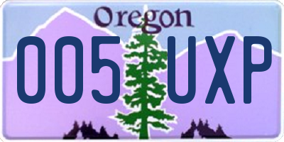 OR license plate 005UXP
