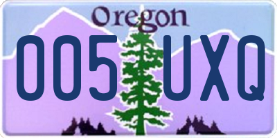 OR license plate 005UXQ