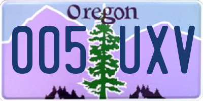 OR license plate 005UXV