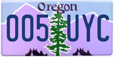 OR license plate 005UYC