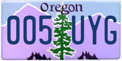 OR license plate 005UYG
