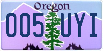 OR license plate 005UYI