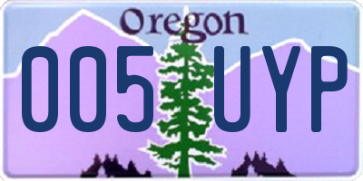 OR license plate 005UYP