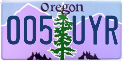 OR license plate 005UYR