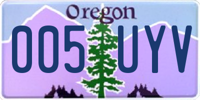 OR license plate 005UYV