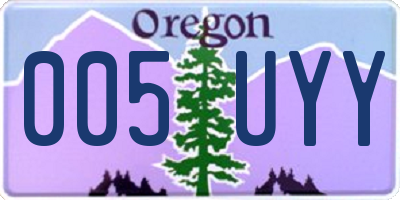 OR license plate 005UYY