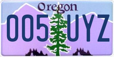 OR license plate 005UYZ