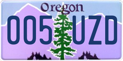 OR license plate 005UZD
