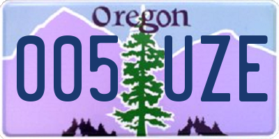 OR license plate 005UZE