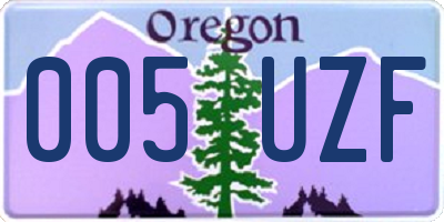 OR license plate 005UZF