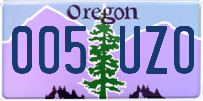 OR license plate 005UZO