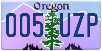 OR license plate 005UZP