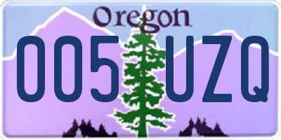OR license plate 005UZQ