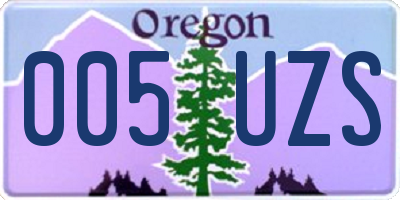 OR license plate 005UZS