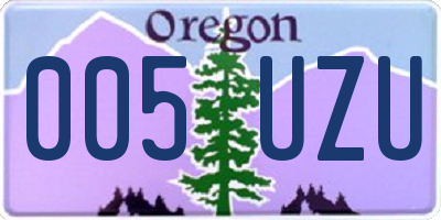 OR license plate 005UZU