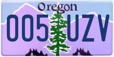 OR license plate 005UZV