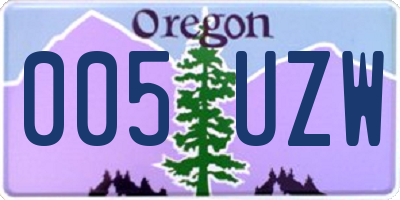 OR license plate 005UZW