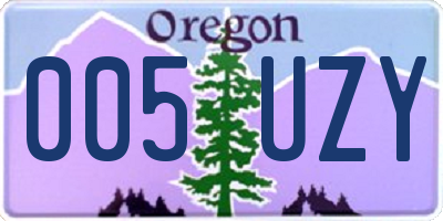 OR license plate 005UZY