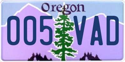 OR license plate 005VAD