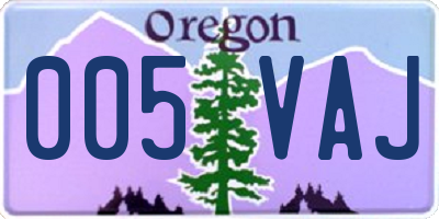 OR license plate 005VAJ