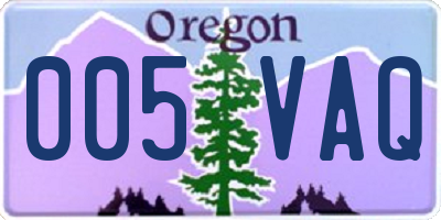 OR license plate 005VAQ
