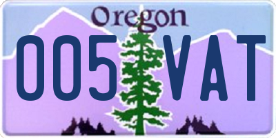 OR license plate 005VAT